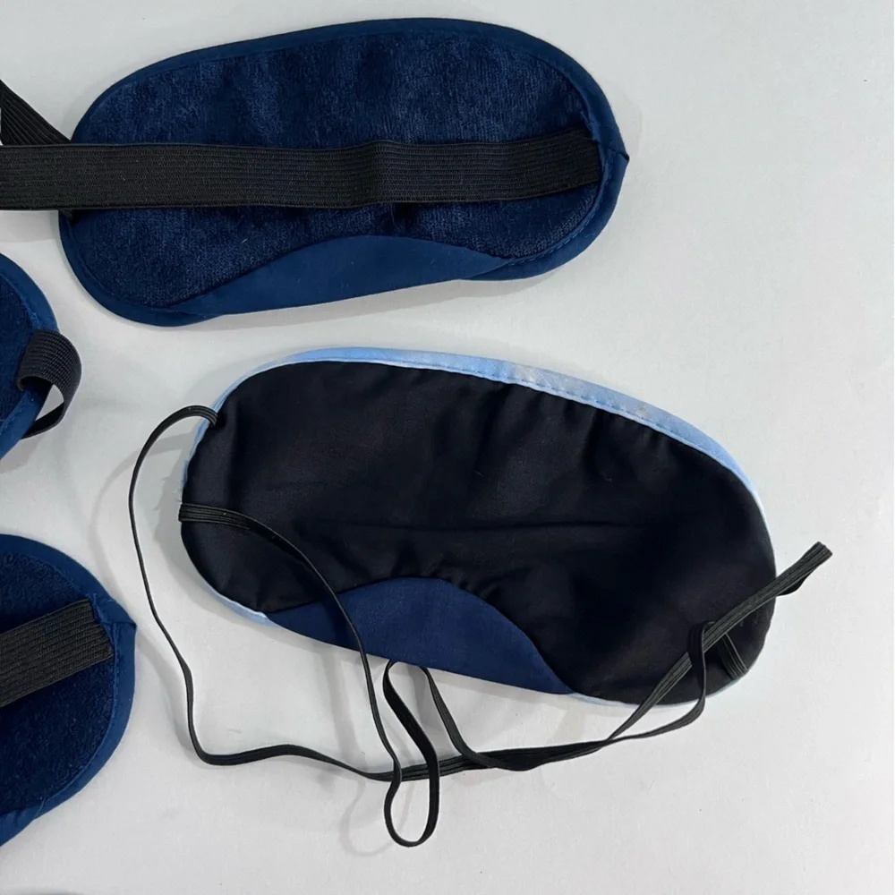 Cotton Sleep Blackout Eye Masks Set of 6 Navy & Black